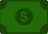 Green square icon with dollar sign symbol representing dental costs or payment options.
